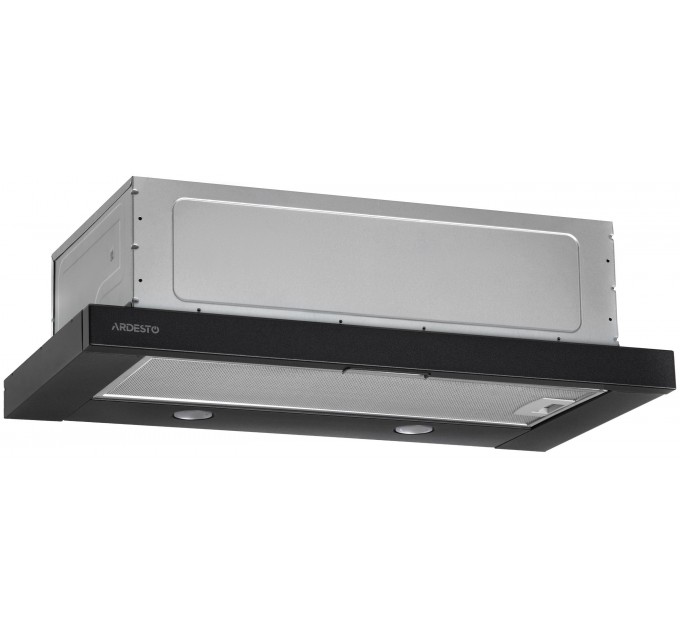 Витяжка ARDESTO телескопічна, 60см, 450м3ч, метал, 2х1Вт LED, кнопкове, чорний