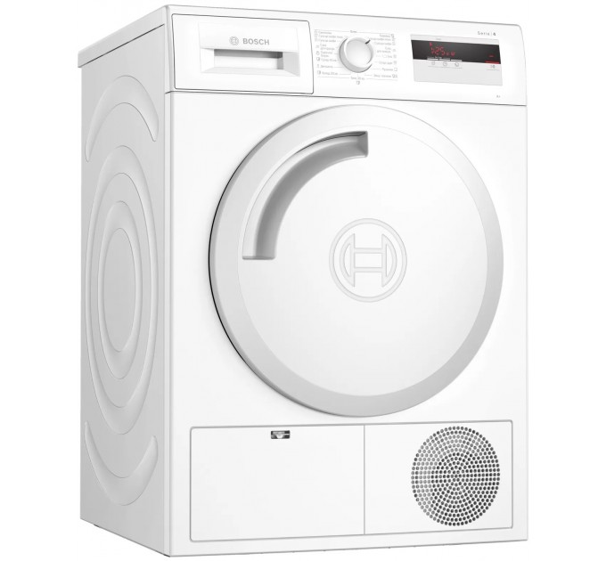Сушильная машина Bosch тепловой насос, 8кг, A+, 60см, дисплей, белый