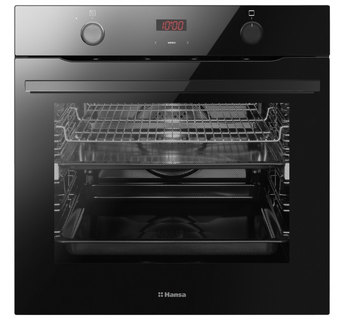 Духовой шкаф Hansa электрический, 77л, A, дисплей, конвекция, черный