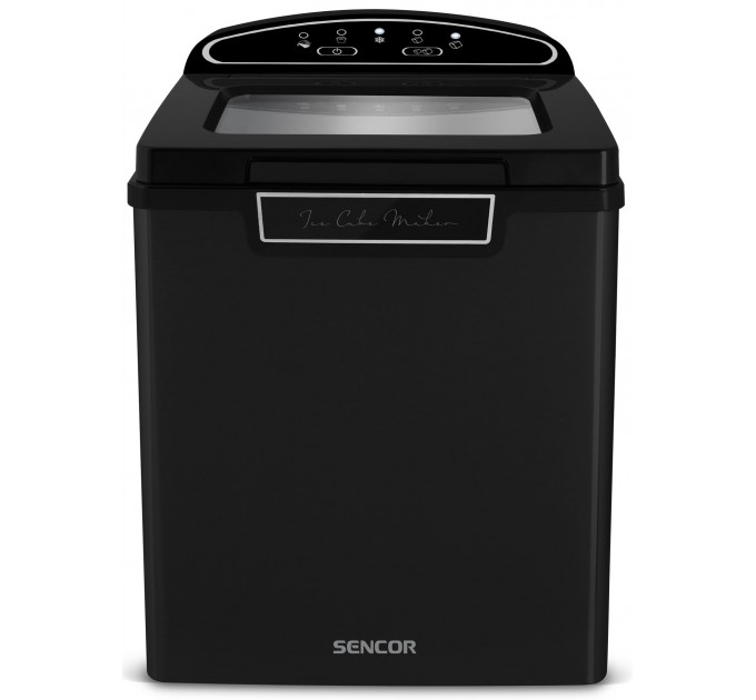 Льодогенератор побутовий Sencor SIM3000BK, 105 Вт, 12 кг/добу, об'єм 1.9л, приготування за 9 хв, 2 розміри льоду, чорний