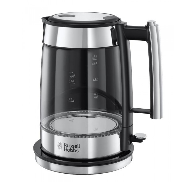 Електрочайник Russell Hobbs Elegance, 1.7л, скло, сріблясто-чорний