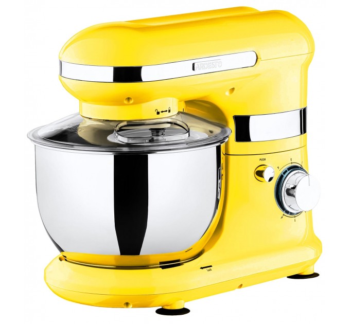 Міксер ARDESTO планетарний 800Вт, насадки-3, чаша-нерж., метал, 4л, Pulse-режим, жовтий