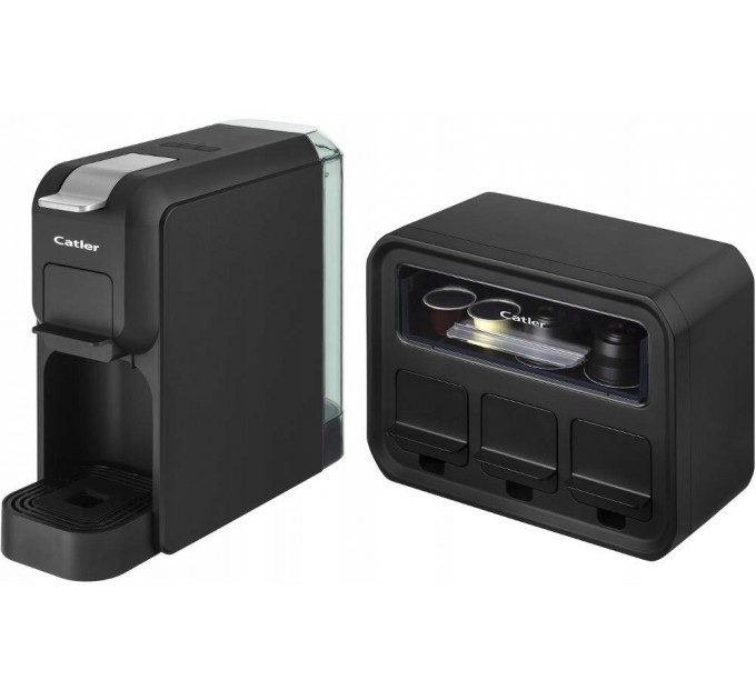 Кофеварка Catler капсульная Porto, 0.8л, капсулы, молотый кофе, + бокс для адаптеров и капсул, черный