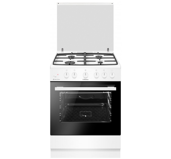 Плита Hansa газовая, 71л, 60x60см, чугун, белый