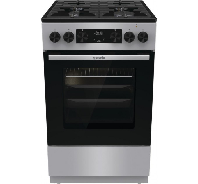 Плита Gorenje комби, 70л, 50x60см, дисплей, чугун, нерж