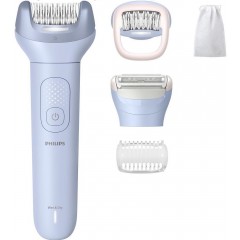 Эпилятор Philips Series 8000 дисковый, аккумул., пинцет.-32, влаж.+сух., насадок-4, чехол, бело-голубой