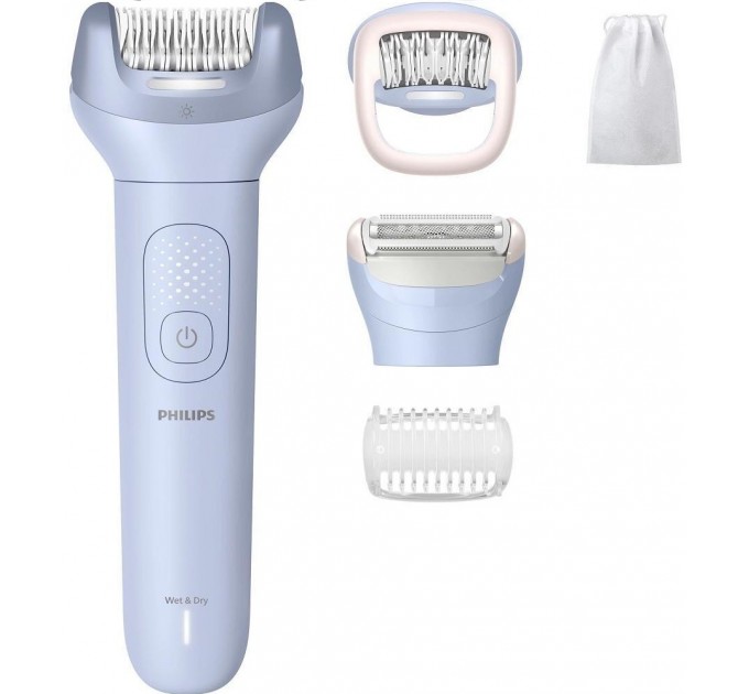 Эпилятор Philips Series 8000 дисковый, аккумул., пинцет.-32, влаж.+сух., насадок-4, чехол, бело-голубой