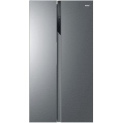 Холодильник Haier SBS, 177.5x90.8х64.7, холод.відд.-337л, мороз.відд.-177л, 2дв., А++, NF, інв., дисплей, cріблястий