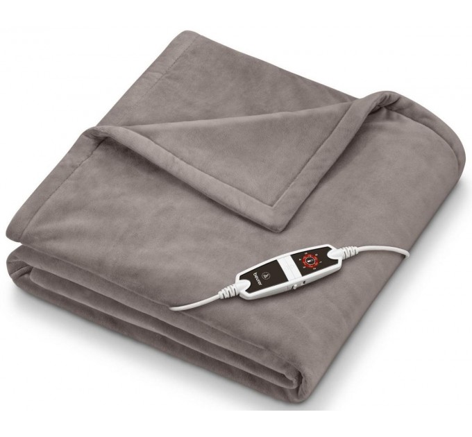 Электроодеяло Beurer, от сети, 200х150см, 150Вт, 6 режимов, флис, серый