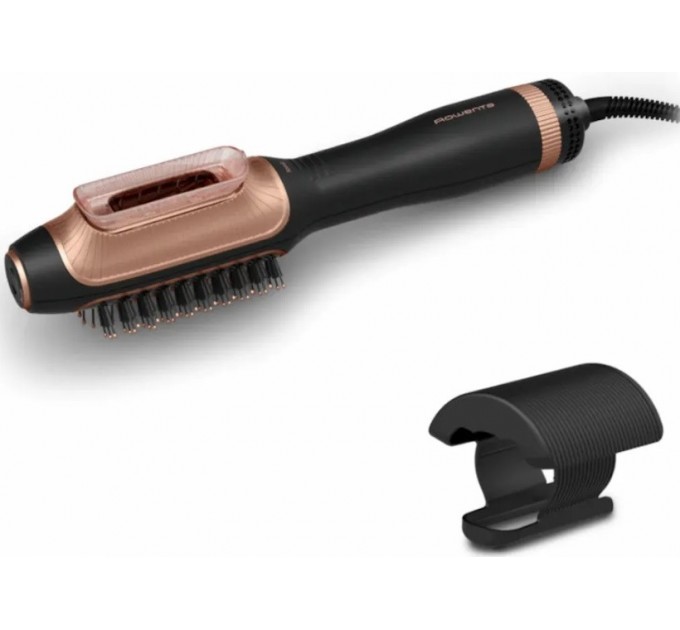 Фен-щітка Rowenta Reverso Dry&Brush 2в1, 1200Вт, 3 режими, іоніз-я, хол. обдув, насадок-2, кераміка, чорний-золотистий
