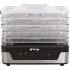 Сушарка для продуктів Gorenje 230Вт, піддонів - 5x2.8см, діаметр - 29см, макс - 75°С, електр.упр,білий