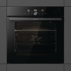 Духова шафа Gorenje електрична, 77л, A+, пара, дисплей, готування на різних рівнях, піроліз, Wi-Fi, чорний