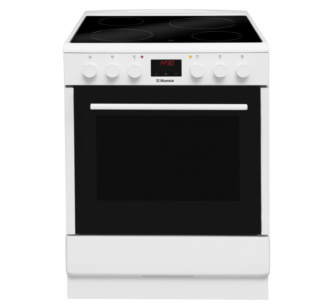 Плита Hansa електрична склокерамічна, 65л, 60x60см, дисплей, конвекція, білий
