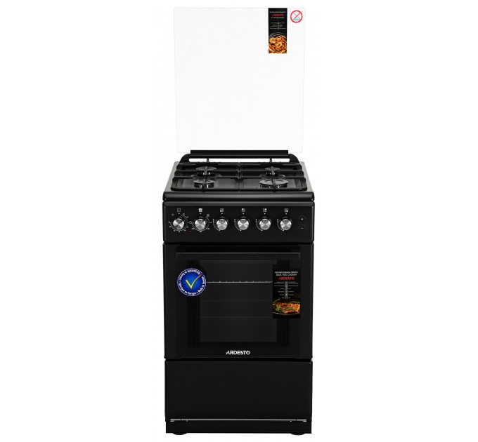 Плита ARDESTO комби, 52л, 50x60см, конвекция, чугун, подсветка, форсунки LPG (подключение газового баллона), черный