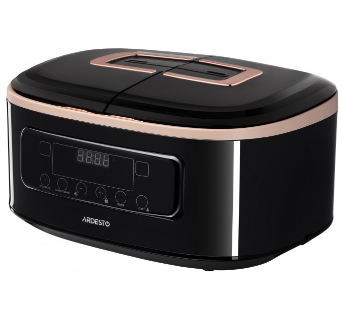 Мультиварка ARDESTO, 900Вт, чаша-2х1.5л, электронное управл., 2 чаши, пластик, черный