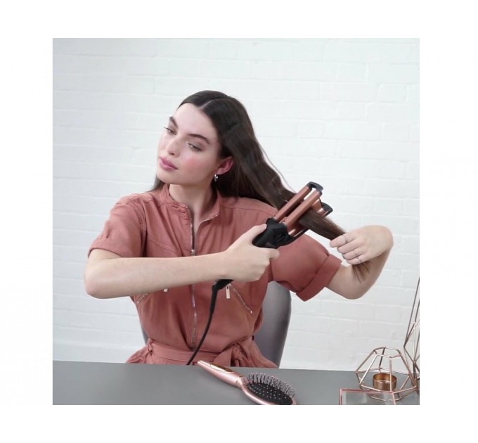 Плойка Babyliss Depp Waves гофре , 85Вт, темп.режимов-3, 160-210С, естественные волны, керамика, турмалин , черный