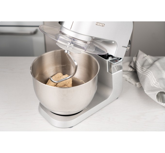 Кухонна машина ARDESTO 1500Вт, чаша-метал, корпус-метал, насадок-10, сріблясто-сірий