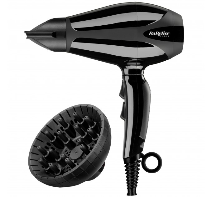 Фен Babyliss Compact Pro, 2400Вт, режимов-3, дифузор, иониз-я, хол. обдув, черный
