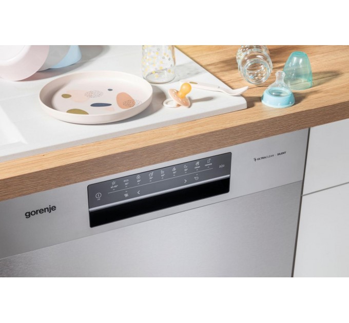 Посудомоечная машина Gorenje, 16компл., A+++, 60см, дисплей, 3 корзины, AquaStop, серый