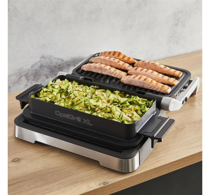 Гриль Tefal прижимной OptiGrill 4in1 XL 2200Вт, темп. режимов-4 съёмные пластины, металл
