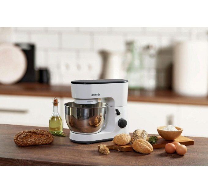 Кухонная машина Gorenje 600Вт, чаша-металл, корпус-пластик, насадок-3, белый
