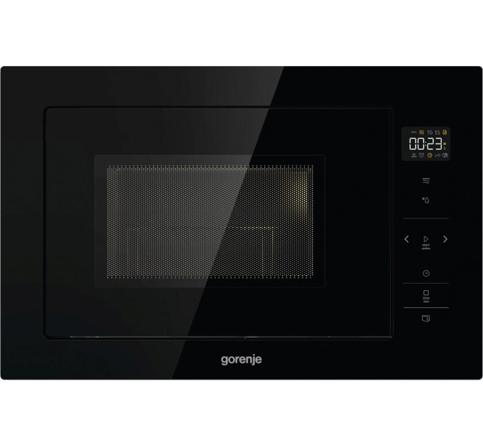 Микроволновая печь Gorenje встраиваемая, 25л, электр. управл., 900Вт, гриль, дисплей, черный