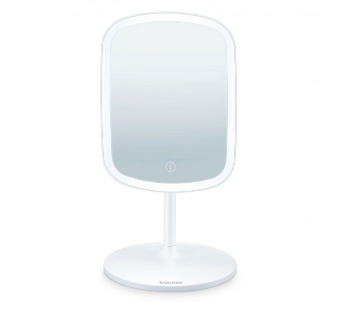Зеркало косметическое Beurer настольное, прямоугольное, 15х21см, USB-C зарядка, подсветка, белый