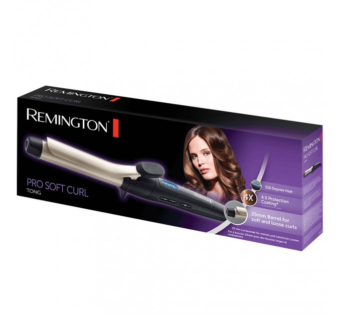 Плойка Remington Pro Soft Curl, >300Вт, темп.режимов-10, D-25mm, 130-220С, дисплей, керамика, черный