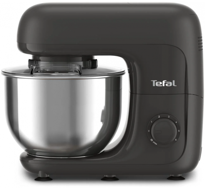 Кухонна машина Tefal Bake Essential 800Вт, чаша-метал, корпус-метал/пластик, насадок-4, чорний