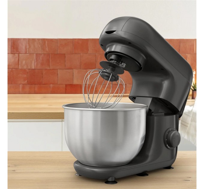 Кухонна машина Tefal Bake Essential 800Вт, чаша-метал, корпус-метал/пластик, насадок-4, чорний