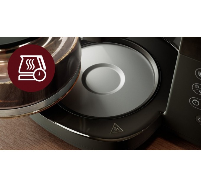 Кофеварка Philips капельная All-in-1 Brew 1.25л, зерно + молотый, дисплей, подогрев кофейника, кофемолка, черный