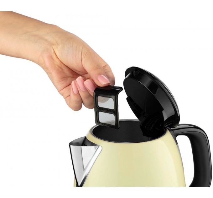 Електрочайник Russell Hobbs Colours Plus Mini 1л, метал, бежево-чорний