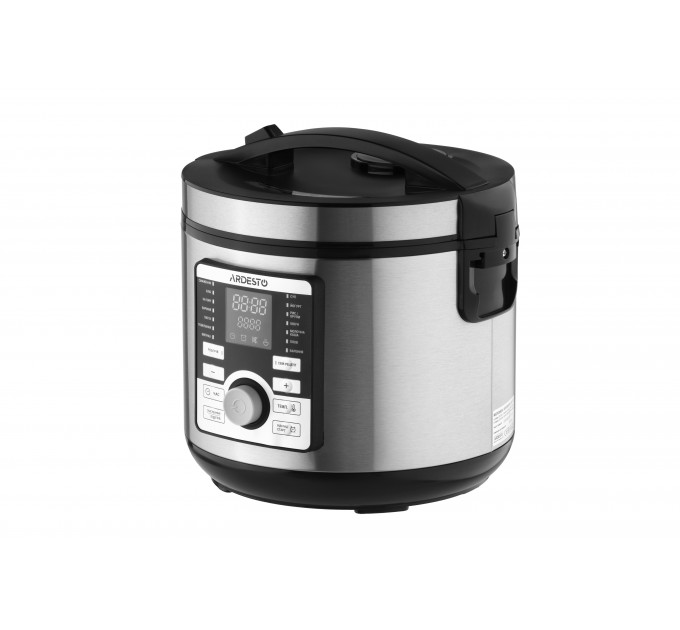 Мультиварка ARDESTO, 860Вт, чаша-5л, электронное управл., книга рецептов, металл/пластик, серый