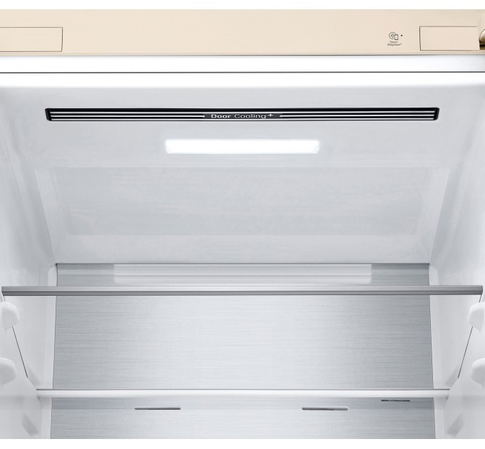 Холодильник LG з нижн. мороз., 186x60х68, холод.відд.-234л, мороз.відд.-110л, 2дв., E, NF, інв., диспл зовн., Fresh Сonverter, Metal Fresh, бежевий