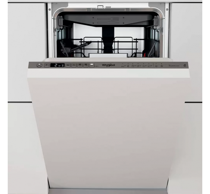 Посудомоечная машина Whirlpool встраиваемая, 10компл., A+++, 45см, дисплей, инвертор, 3я корзина, белый