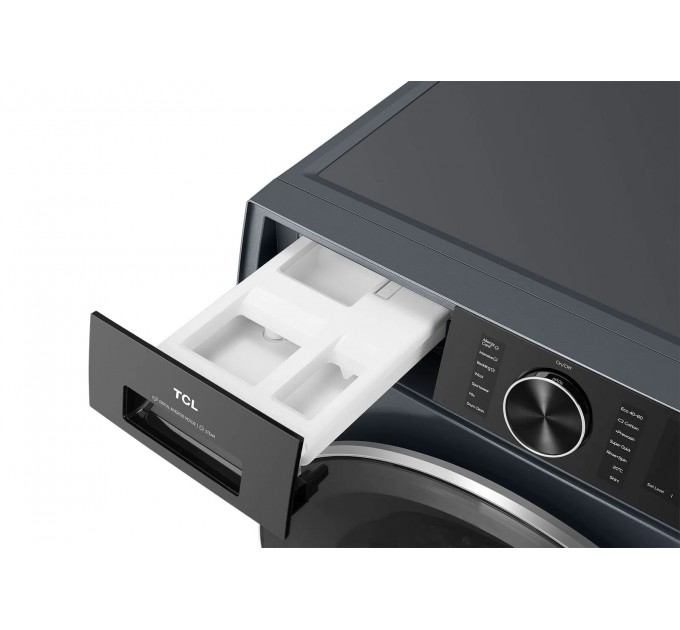 Стиральная машина TCL фронтальная, 9кг, 1400, A+++, 57см, дисплей, пар, инвертор, серый