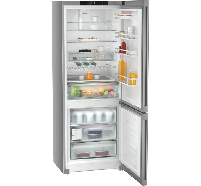 Холодильник Liebherr с нижн. мороз., 201.5x74.7х67.5, холод.отд.-346л, мороз.отд.-128л, 2дв., A++, NF, диспл внутр., серый