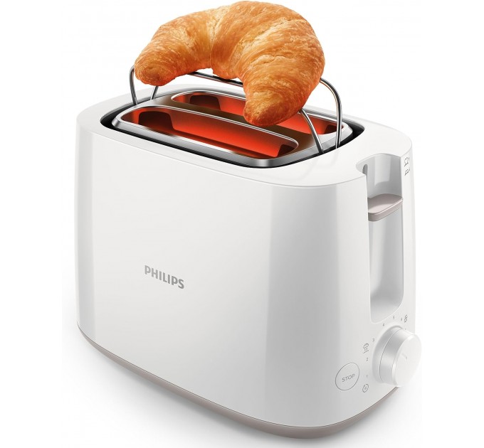 Тостер Philips Daily Collection 830Вт, пластик, білий