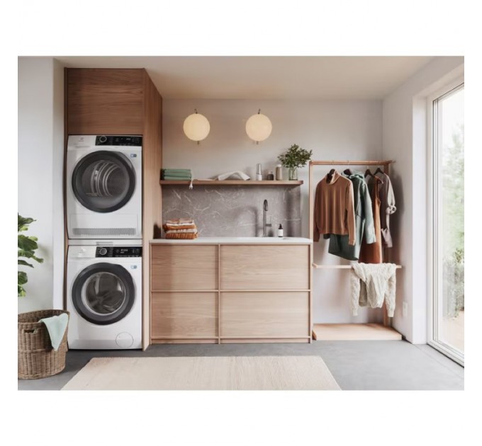 Комплект монтажний Electrolux для з'єднання пральної машини з сушильною машиною, висувна полиця, білий