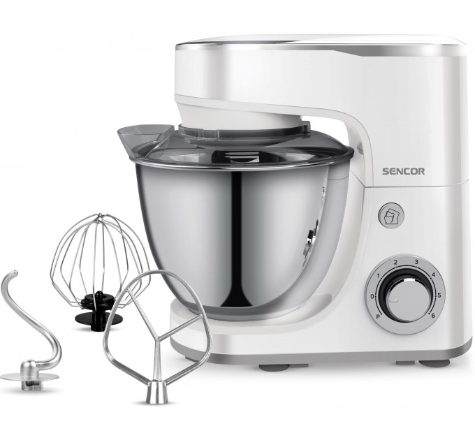 Миксер Ardesto планетарный 1300Вт, насадки-3, чаша-нерж., металл, 5л, Pulse-режим, белый