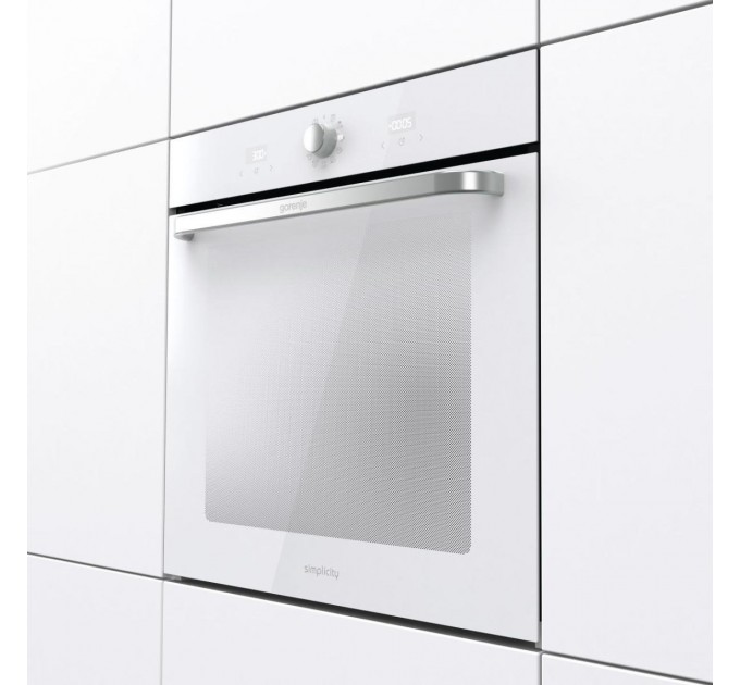 Духовой шкаф Gorenje электрический, 77л, A, пар, дисплей, макс.темпер.-300, белый