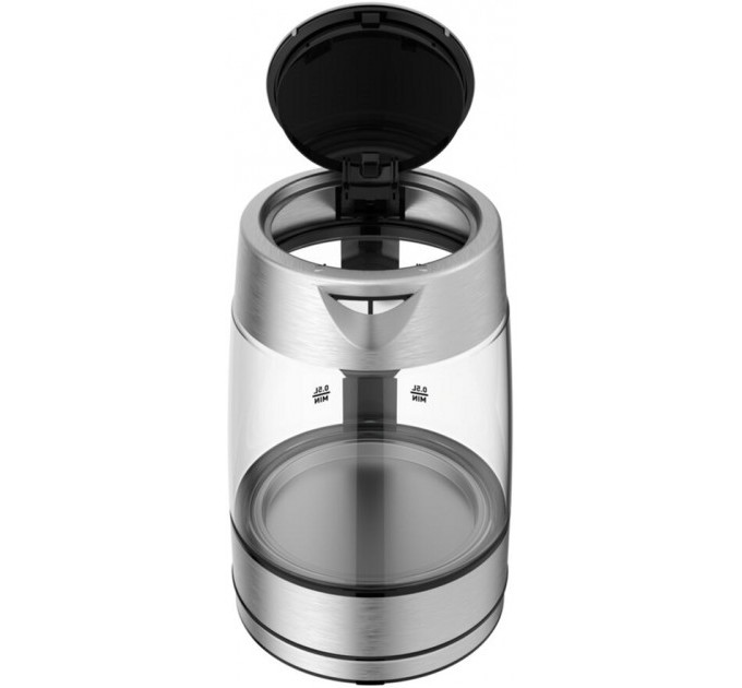 Електрочайник Tefal Glass Kettle 1.7л, скло, з підсвіткою, сріблясто-чорний