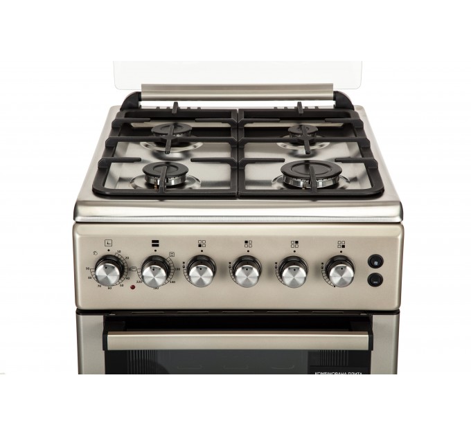 Плита ARDESTO комби, 52л, 50x60см, конвекция, чугун, подсветка, форсунки LPG (подключение газового баллона), серебристый