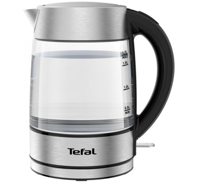 Електрочайник Tefal Glass Kettle 1.7л, скло, з підсвіткою, сріблясто-чорний