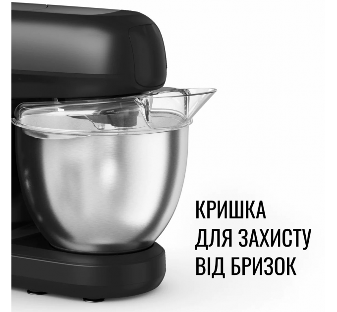 Кухонна машина Tefal Bake Partner 1100Вт, чаша-метал, корпус-пластик, насадок-8, чорний