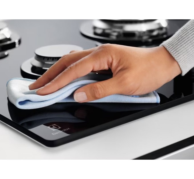 Варочная поверхность Electrolux газ на стекле, 60см, чугун, черный