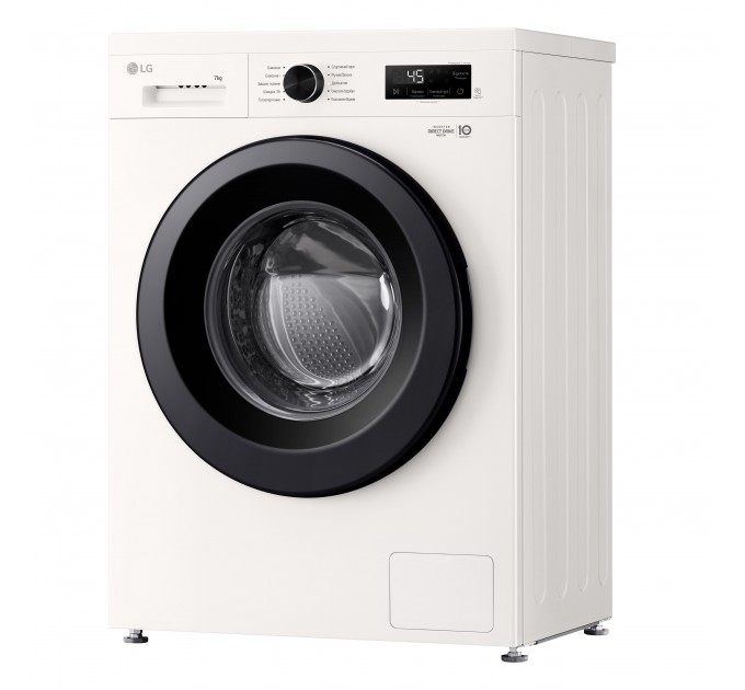 Стиральная машина LG фронтальная, 7кг, 1200, A+++, 44см, дисплей, пар, инвертор, белый