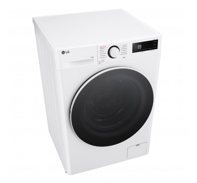 Пральна машина LG фронтальна, 11кг, 1400, A, 57см, дисплей, пара, інвертор, білий