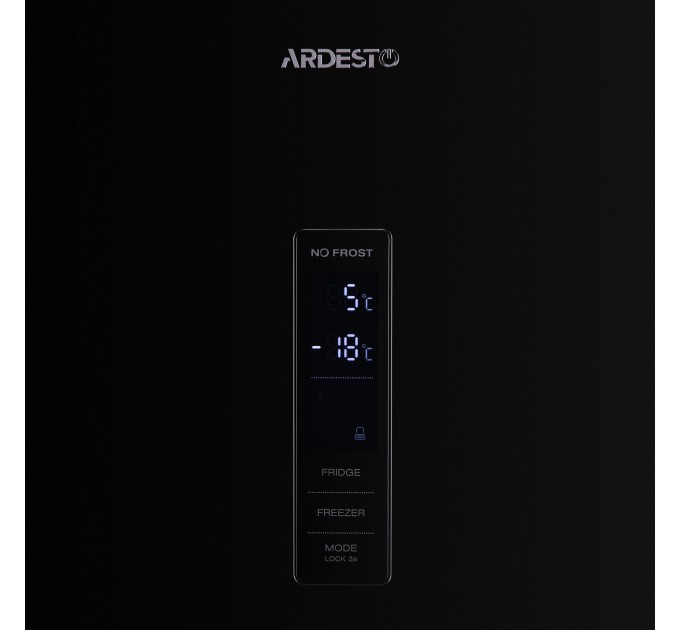 Холодильник ARDESTO с нижн. мороз., 184x60х66.5, холод.отд.-218л, мороз.отд.-97л, 2дв., А+, NF, зона св-ти, черный