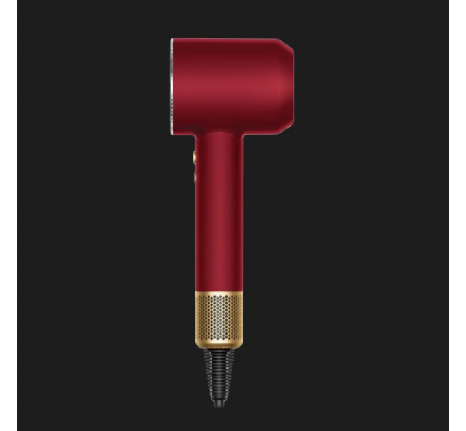 Фен Dyson HD16 Supersonic Nural Red Velvet/Gold, 1600Вт, 3 режими, іонізація, хол. обдув, кейс для зберігання, червоно-золотий